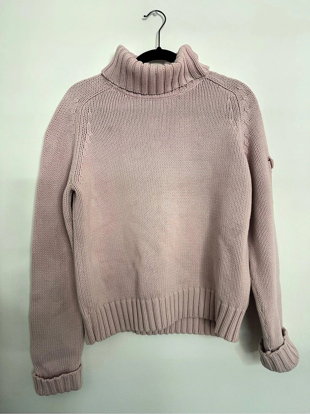 Calvin Klein Jeans Dusty Pink Cotton Turtleneck Knit Sweater